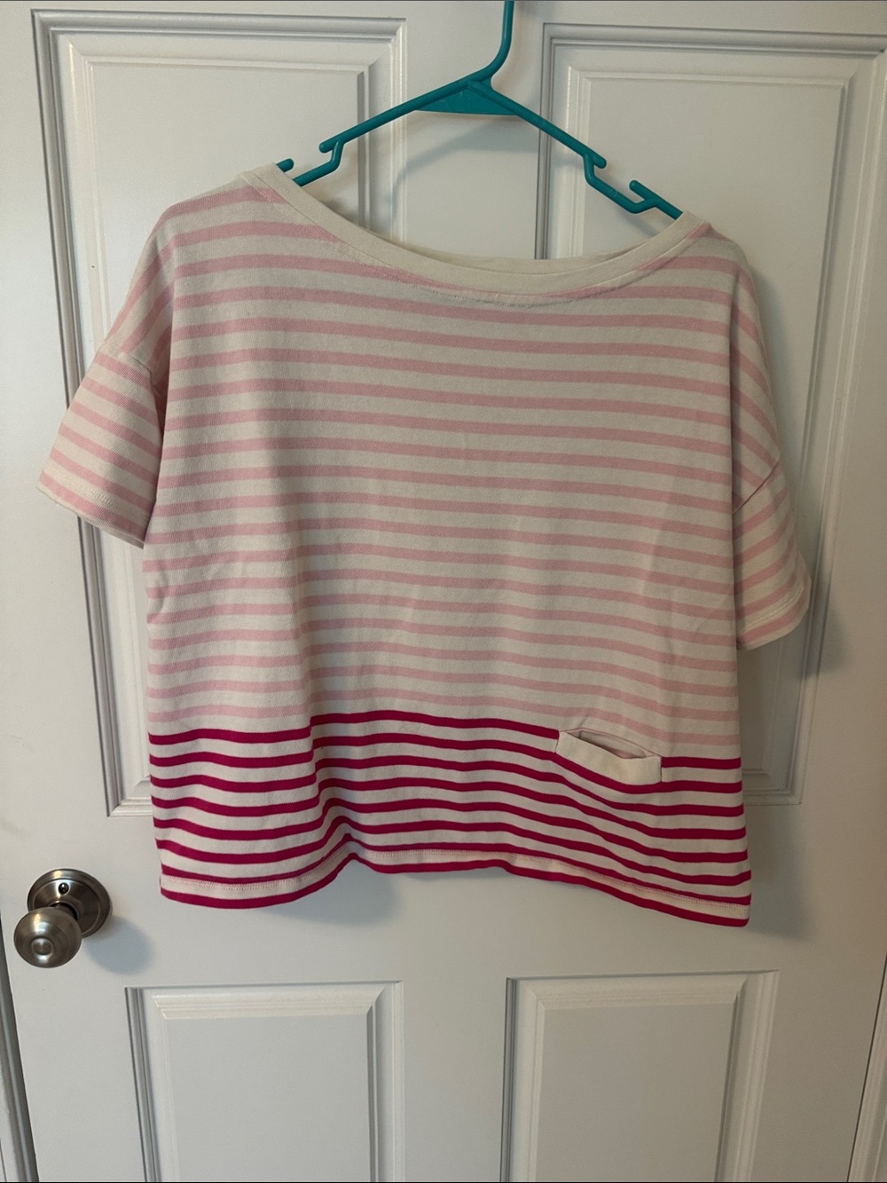 Vineyard Vines Pink and White Striped Short Sleeve Top